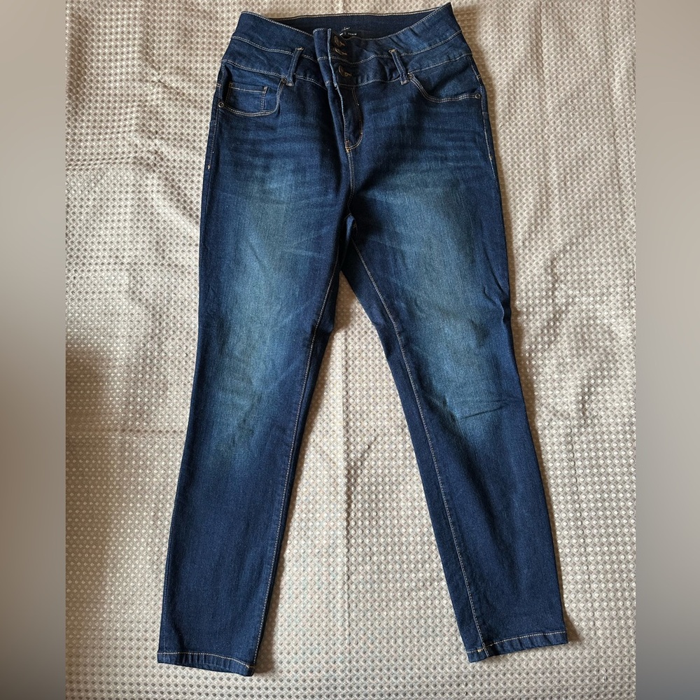🍉 Bluenotes denim Olivia Jeggings 14 EUC high rise dark denim stretchy